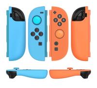 TNP JoyCon 2 Cover Custodia per Nintendo Switch 2 2025 - Cover protettiva in silicone con tappi per pollice, custodia morbida ergonomica antiscivolo per controller Switch 2 Joy Con (blu fluo+arancione