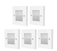 TNP - Piastra frontale per piastra frontale con spazzola per ingresso e accesso a cavo singolo, con setole di apertura per porta, presa di cablaggio, presa decorativa per presa (bianco) (confezione da 5)