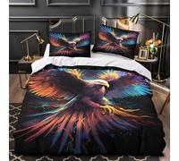 TNSGHAVED Ali d'aquila Set Di Copripiumino Set di biancheria da letto 3 Pezzi microfibra stampa di 3D cerniera nascosta con federa Fantasia copripiumino for coppie e adulti Single（140x200cm）
