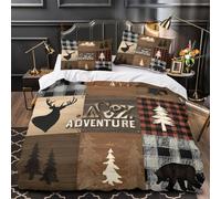 TNSGHAVED Arredamento accogliente per la baita Set Di Copripiumino Biancheria da letto 3 Pezzi morbida stampa di 3D con federa cerniera nascosta copripiumino for ragazzi e adulti Single（140x200cm）