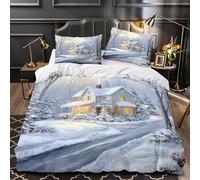 TNSGHAVED Arredamento accogliente per la baita Set Di Copripiumino Set di 3 Pezzi morbida stampa 3D con federe per cuscini Avventura nel bosco copripiumino for ragazze e bambini Double（200x200cm）