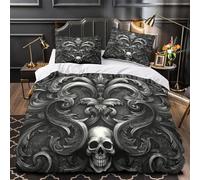 TNSGHAVED Cattedrale gotica copripiumino Set di 3 Pezzi microfibra stampa di 3D con federe cerniera nascosta con cerniera Notte illuminata Set Di Copripiumino for coppie e ragazzi King（220x240cm）