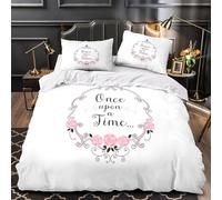 TNSGHAVED C'era una volta Set Di Copripiumino Biancheria da letto morbida stampa di 3D con federe per cuscini con cerniera Design vintage da fiaba copripiumino for ragazzi e adulti Single（140x200cm）