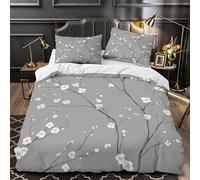 TNSGHAVED CherryBlossom Set Di Copripiumino 3 Pezzi microfibra morbida stampa 3D con federe per cuscini incluso federe Stile artistico minimalista copripiumino for ragazze e adulti Single（135x200cm）