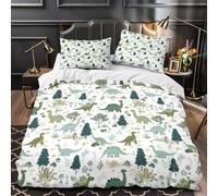 TNSGHAVED Modelli di dinosauri copripiumino Set di 3 Pezzi morbida stampa 3D con federe per cuscini incluso federe Design vintage per bambini Set Di Copripiumino for coppie e ragazzi King（220x240cm）