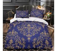 TNSGHAVED Motivo ornato copripiumino 3 Pezzi morbida microfibra stampa 3D con federa per cuscini cerniera nascosta BaroqueStyleDecor_1 Set Di Copripiumino for adulti e ragazze Double（200x200cm）