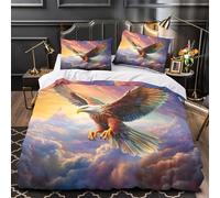 TNSGHAVED Volo dell'aquila copripiumino 3 Pezzi stampa di 3D incluso federe decorazione per camera da letto Pittura della natura selvaggia Set Di Copripiumino for ragazzi e bambini King（220x240cm）