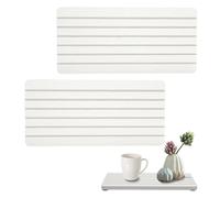 TNSLAND 2pcs Sottobicchieri in Terra di Diatomee Assorbenti, con Scanalature Il Vassoio di Fango Diatom con Alto Tasso di Assorbimento per Sottobicchieri Assorbenti Dell'Acqua Della Cucina