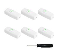TNSLAND 6 Pezzi Interruttore Bipolare Bianco Interruttore Luce, 10A 250 V, Interruttori in Linea Bipolare, Interruttore Lampada, Piccoli Elettrodomestici, Lampade da Scrivania Comodino con Cacciavite