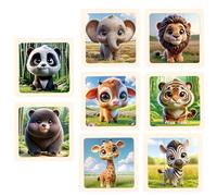 TNSLAND 8 Pezzi Puzzle Bambini 2 3 4 5 Anni Puzzle per Bambini Puzzle Della Fauna Selvatica con 6 Puzzle Giocattolo in Legno Ogni Puzzle Puzzle per Bambini E Bambine Sviluppo del Cervello