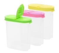 TNSLAND Barattoli di stoccaggio 250 ml, set di 3 barattoli per cereali con coperchi a cerniera, barattolo per la conservazione della farina, contenitori in plastica senza BPA per spezie sale zucchero