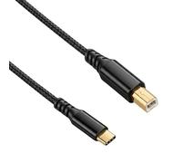 TNSLAND Set di 2 cavi per stampante da USB C a USB B, 1 m, 2 m, da USB B a USB C, 480 Mbps, stabile, connettore placcato oro, robusto cavo per stampante MacBook HP Canon Epson stampante scanner MIDI