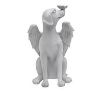 TNSLAND Statua Commemorativa per Cani E Gatti per Lapide, Animale Domestico Che Dorme Mai Abbandonato con Ali D'Angelo, Cane D'Angelo Decorazione da Giardino in Poliresina