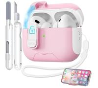 TNSNK Compatibile con AirPods Pro 2nd/1st (2023/2022/2019), design di blocco di sicurezza, custodia protettiva per Air Pods Pro 2 Case (supporto per telefono integrato), per Apple Airpods Pro 2 Case
