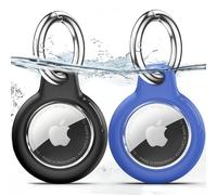 TNSNK Custodia impermeabile per Apple Airtag Holder con Lock, ciondolo Airtag con portachiavi con portachiavi per Luggage/Bicycles/Pets (nero + blue)