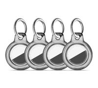 TNSNK Custodia impermeabile per Apple Airtag Holder con Lock, portachiavi con portachiavi con portachiavi per sluggage/biciclette/pets (4 nero trasparente)