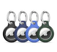 TNSNK Custodia impermeabile per Apple Airtag Holder con Lock, portachiavi con portachiavi con portachiavi per Luggage/Bicycles/Pets (nero + blu navy + blu + blu + verde scuro)
