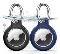 TNSNK Custodia per AirTag Portachiavi, Black+Navy Blue
