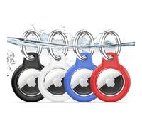 TNSNK Custodia per AirTag Portachiavi, Black+White+Red +Blue
