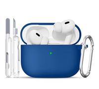 TNSNK for AirPods Pro 2nd/1st Case, Silicone Shockproof Protection Case with Clean Kit & Keychain, Support Wireless Charging - Navy Blue