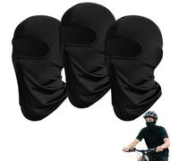 TNSOYCA 3 Pezzi Sci Balaclava Moto Maschera,Maschera di Passamontagna,protettore UV, Sciarpa di Sci per motocicli Maschi e Donna（Nero）