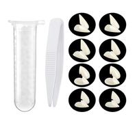 TNSOYCA 4 Paia Kit di Zanne di Vampiro, 3 Misure Denti Finti da Vampiro, con 1 Tubo Adesivo Pellet, per Cosplay Party Halloween Pasqua Props