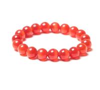 TNSRAY Bracciale Uomo Donna Elastico, Pietre Preziose Naturali Di Reiki, Bracciale Pietre Naturali per Donna Uomo, Idea Regalo Di Compleanno, Pietre Naturali Bracciali Elastico, rosso
