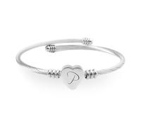 TNSRAY Lettera P Bracciale con Cuore e Iniziale del Nome di lettera P Colore Argento, Bracciale a cavo Cuore, Iniziale del Nome, regolabile, donna, Regali per mamma, fidanzata, moglie, figlia