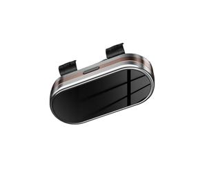 TNTGEBFVBG Contenitore Occhiali per Auto Custodia Occhiali Specchietto Processo Galvanoplastica ABS Doppia Clip per Maggiore Stabilità Protezione in Spugna Spessa Incorporata(Silver-Gold)