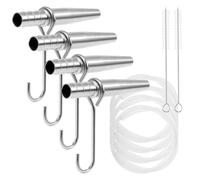 TNTGMG Kit tapping per sciroppo d'acero, 4 pezzi, in acciaio inox, con tubi per sciroppo d'acero da 90 cm, 4 ganci, 2 spazzole, estrattori a goccia per starter supplies