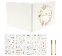 TNTGMG Libro degli ospiti per matrimonio, libro degli ospiti bianco con adesivi e penne, 23,5 x 17,8 x 1,3 cm, libro dei ricordi rosa personalizzato, per strisce fotografiche