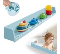 TNTGMG Paraspruzzi in silicone per vasca da bagno con ventose, 80 x 11,5 x 9,7 cm, ripiano per bordo vasca da bagno, protezione doccia per mantenere l'acqua nella doccia, impedisce le fuoriuscite