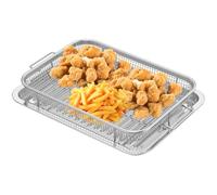 TNTGMG Set di cestini per Barbecue, in Acciaio Inox, con Manico e Ciotola, 35,4 x 22,2 x 5,2 cm, Portatile ad Alte sollecitazioni, Accessorio per Barbecue per Tutti i Barbecue e Le Verdure