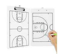 TNTGMG Tavola da allenamento da basket, 2 tavolette da scrittura tattica a doppia faccia, 35 x 22 cm, lavagnetta da allenamento cancellabile a secco, pennarello per allenatore di basket portatile
