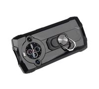 Tnviud Custodia in Cover Case Soft Silicone Caso Phone Case Per DOOGEE Fire 7 Pro 6.6" Guscio Protettiva Anti Urto e Graffi Ring Holder Stand Bumper Black