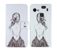 Tnviud Custodia Portafoglio in PU Pelle Caso Guscio Protettiva Cover con Porta Carte Skin Case Per HAMMER Blade 3 4G 6.2" (Back Girl Design)