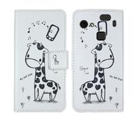 Tnviud Custodia Portafoglio in PU Pelle Caso Guscio Protettiva Cover con Porta Carte Skin Case Per HAMMER Blade 3 4G 6.2" (Giraffe Design)