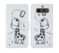 Tnviud Custodia Portafoglio in PU Pelle Caso Guscio Protettiva Cover con Porta Carte Skin Case Per JCB Tradesman 3 4G 2.8" (Giraffe Design)