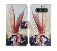 Tnviud Custodia Portafoglio in PU Pelle Caso Guscio Protettiva Cover con Porta Carte Skin Case Per JCB Tradesman 3 4G 2.8" (Wing Girl Design)