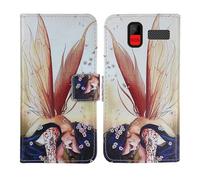 Tnviud Custodia Portafoglio in PU Pelle Caso Guscio Protettiva Cover con Porta Carte Skin Case Per Maxcom Comfort MM445 4G 2.8" (Wing Girl Design)