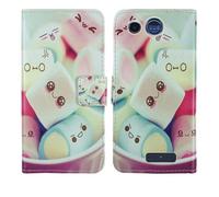 Tnviud Custodia Portafoglio in PU Pelle Caso Guscio Protettiva Cover con Porta Carte Skin Case Per Panasonic KX TU110 1.77" (Lovely Design)
