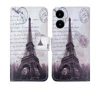 Tnviud Custodia Portafoglio in PU Pelle Caso Guscio Protettiva Cover con Porta Carte Skin Case Per SPC ZEUS 2 PRO 6.1" (Stamp Tower Design)