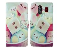 Tnviud Custodia Portafoglio in PU Pelle Caso Guscio Protettiva Cover con Porta Carte Skin Case Per VOCA V140 2.4" (Lovely Design)