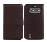 Tnviud Flip Vera Pelle Case Per Doro Leva E10 / E11 Doro DFB 0600 2.4" Genuine Premium Leather Cover Custodia Caso Guscio Protettiva (Marrone scuro)