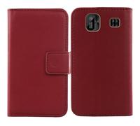 Tnviud Flip Vera Pelle Case Per Energizer E13 1.77" Genuine Premium Leather Cover Custodia Caso Guscio Protettiva (Rosso scuro)