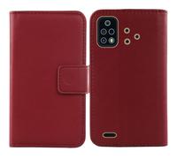 Tnviud Flip Vera Pelle Case Per HAMMER Blade 4 6.5" Genuine Premium Leather Cover Custodia Caso Guscio Protettiva (Rosso scuro)
