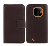 Tnviud Flip Vera Pelle Case Per HAMMER Energy X2 6.1" Genuine Premium Leather Cover Custodia Caso Guscio Protettiva (Marrone scuro)