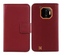 Tnviud Flip Vera Pelle Case Per HAMMER Energy X2 6.1" Genuine Premium Leather Cover Custodia Caso Guscio Protettiva (Rosso scuro)