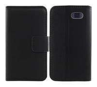 Tnviud Flip Vera Pelle Case Per INOI 100 Classic Lite 1.8" Genuine Premium Leather Cover Custodia Caso Guscio Protettiva (Nero)