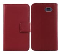 Tnviud Flip Vera Pelle Case Per INOI 100 Classic Lite 1.8" Genuine Premium Leather Cover Custodia Caso Guscio Protettiva (Rosso scuro)